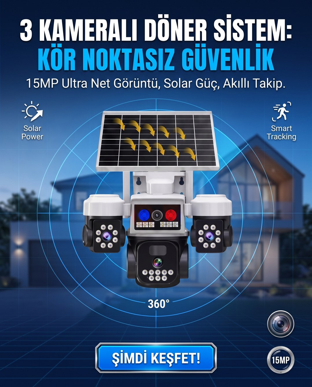 3 Kameralı Döner Sistem: Kör Noktasız Güvenlik