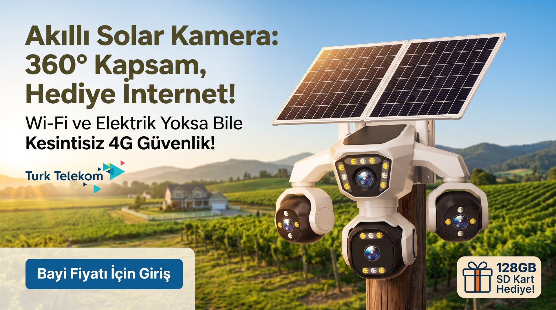 Akıllı Solar Kamera: 360° Kapsam, Hediye İnternet!