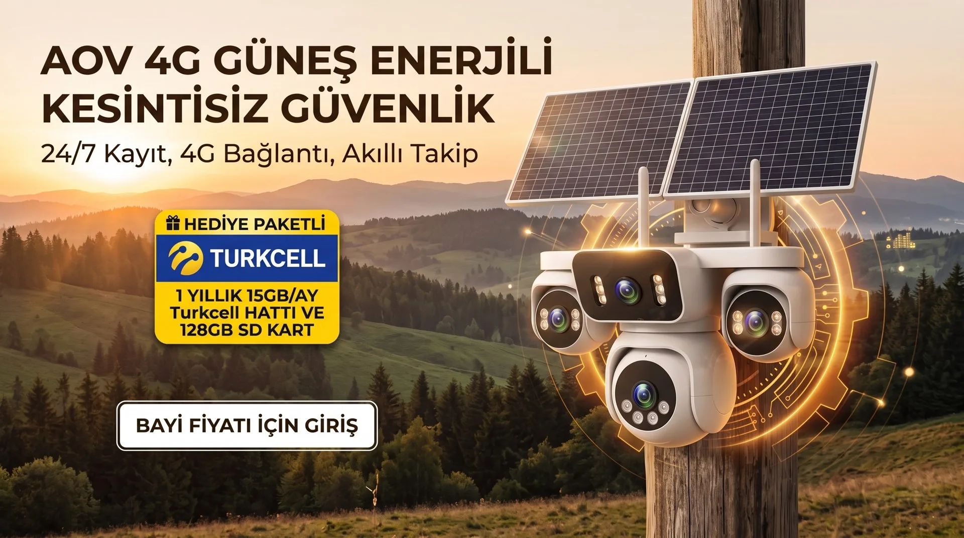 AOV 4G Güneş Enerjili Kesintisiz Güvenlik