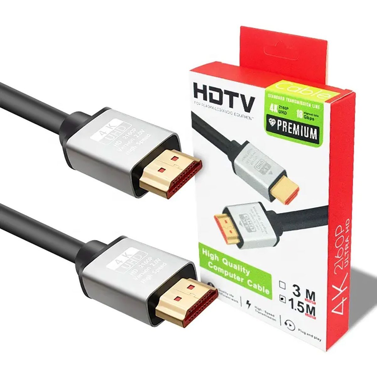 Kadraj 1.5m HDMI Kablosu | 4K@60Hz, 8K Destekli | Altın Kaplama Konektör | Dayanıklı PVC Kaplama