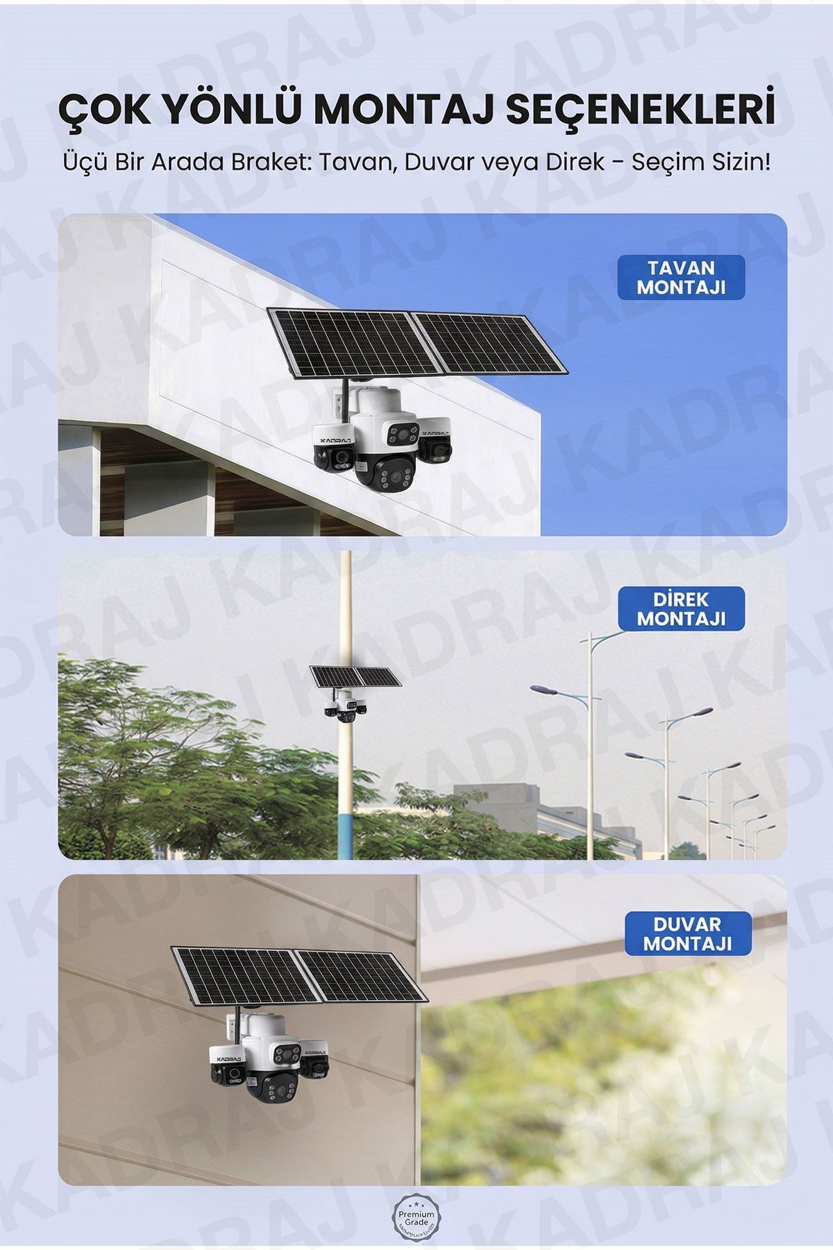 Kadraj 3 Kamera Hareketli 4G Kamera, 4 Kameralı, 2 Solar Panelli, 59wh Yüksek Batarya, Alarm , İnsan Algılama - görsel 12