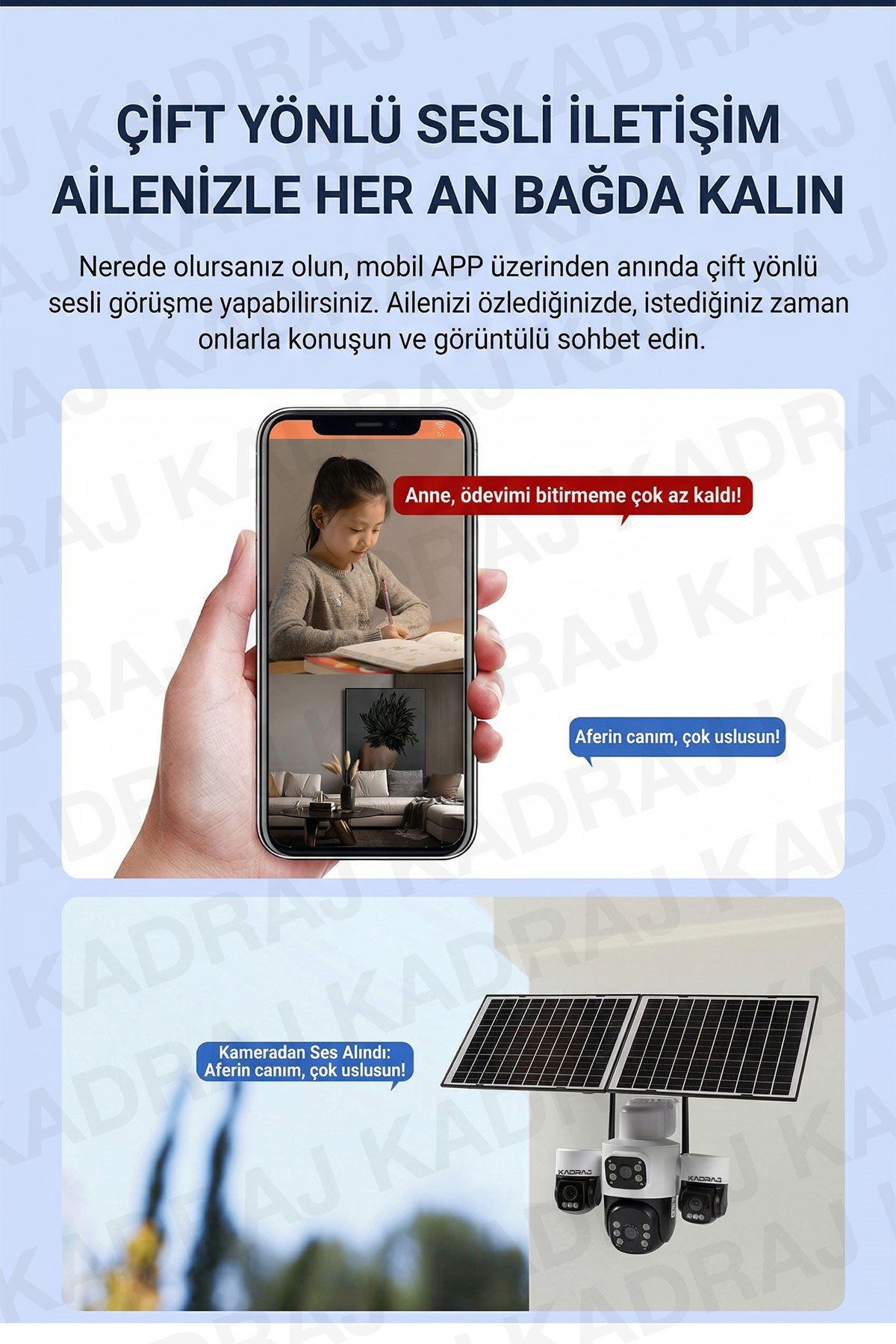 Kadraj 3 Kamera Hareketli 4G Kamera, 4 Kameralı, 2 Solar Panelli, 59wh Yüksek Batarya, Alarm , İnsan Algılama - görsel 10