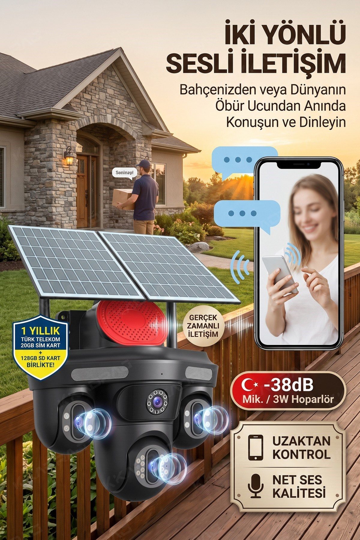 Kadraj 3 Otomatik PTZ Kamera + 1 Sabit Kamera Toplam 4 Kameralı 20GB Her Ay yenilenen Türk Telekom Hatlı - görsel 8