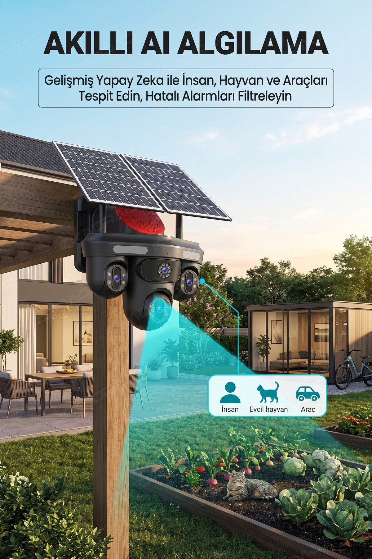 Kadraj 4 KAMERA - 3 PTZ OTOMATIK + 2 SOLAR PANEL - 4G + eSIM - 25GB TURKCELL - 128GB SD KART + AI + X99TC25 - görsel 10