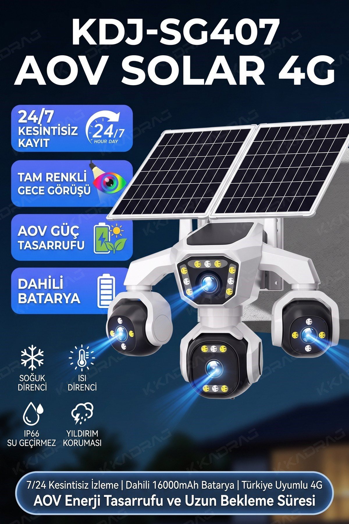 KDJ-SG407 AOV Solar 4G Güvenlik Çözümü