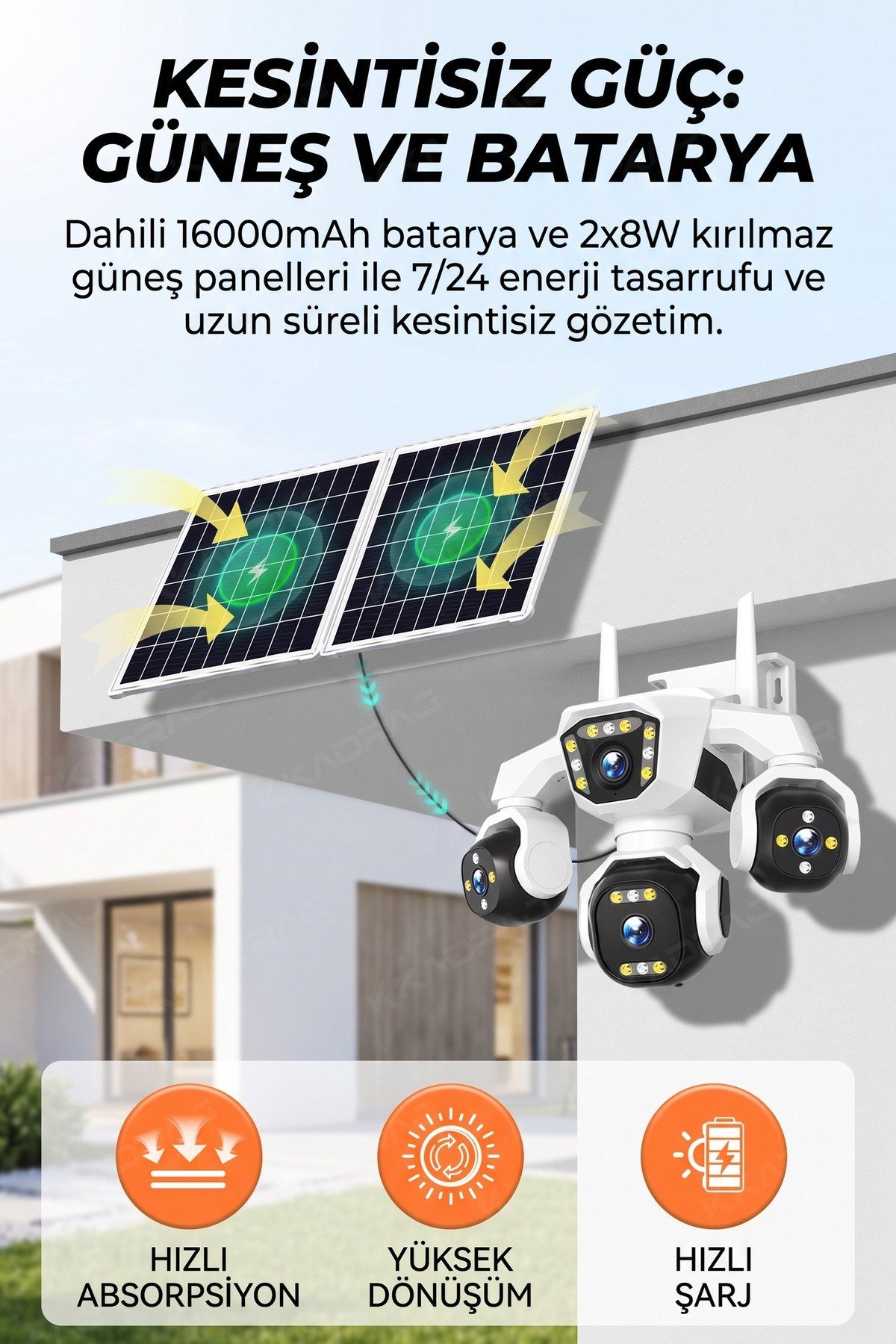 KDJ-SG407 Güneş Paneli ve Güçlü Batarya