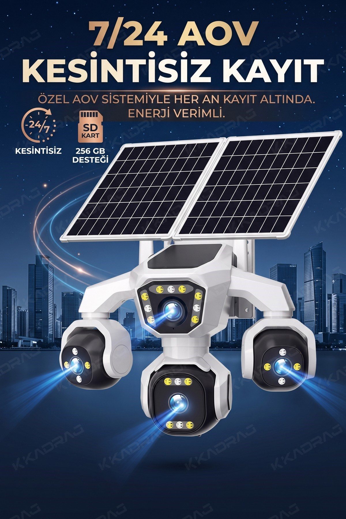 Kadraj 4 Kameralı - Güneş Enerjili + 16000 Mah. + E- Sim Destekli + 20MP Güvenlik Kamerası Yapay Zeka TC15 - görsel 15
