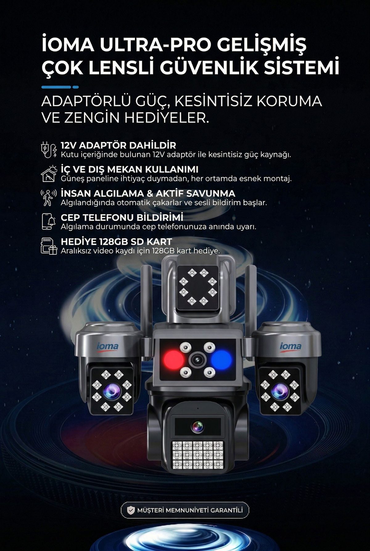 IOMA 4 Kameralı Wifi - MAXI Scan Pro - Çakarlı - 64 Kanal VMS Kablosuz Kamera - görsel 3