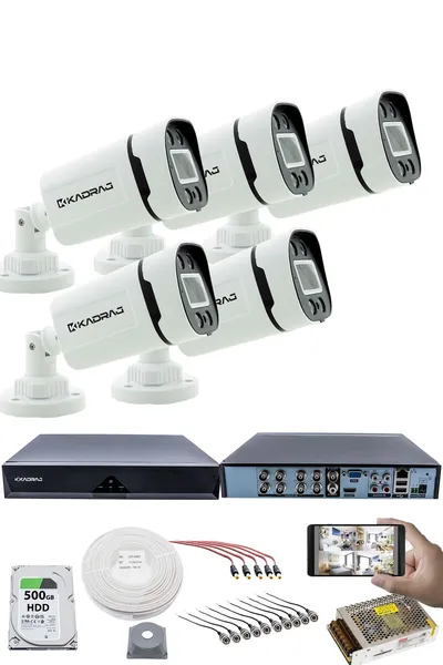 Kadraj 5 KAMERALI GÜVENLİK KAMERASI SETİ - GECE RENKLİ 5MP SONY SECULENS, 1080P FULL HD AHD, 4 WARM LED, COLORVU - PLASTİK KASA