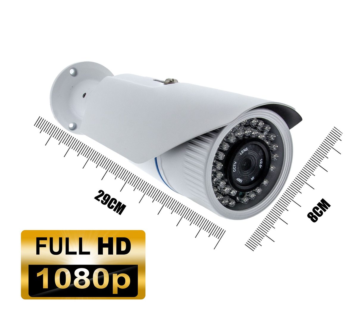 Kadraj 5 Megapiksel Sony SecuLensli 1080P Full HD 42 IR LED Gece Görüşlü Güvenlik Kamerası, Metal Samsung Kasa, Su Geçirmez, İç ve Dış Mekan Uyumlu
