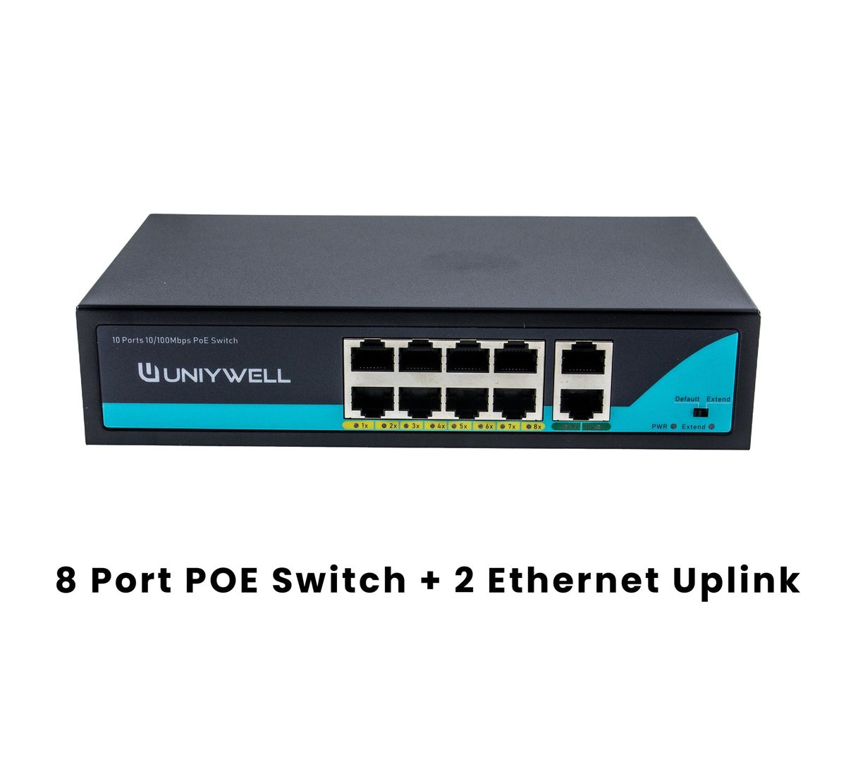 UNIYWELL 8 Port 10/100Mbps PoE Switch & 1000 Mbps Uplink UNIYWELL