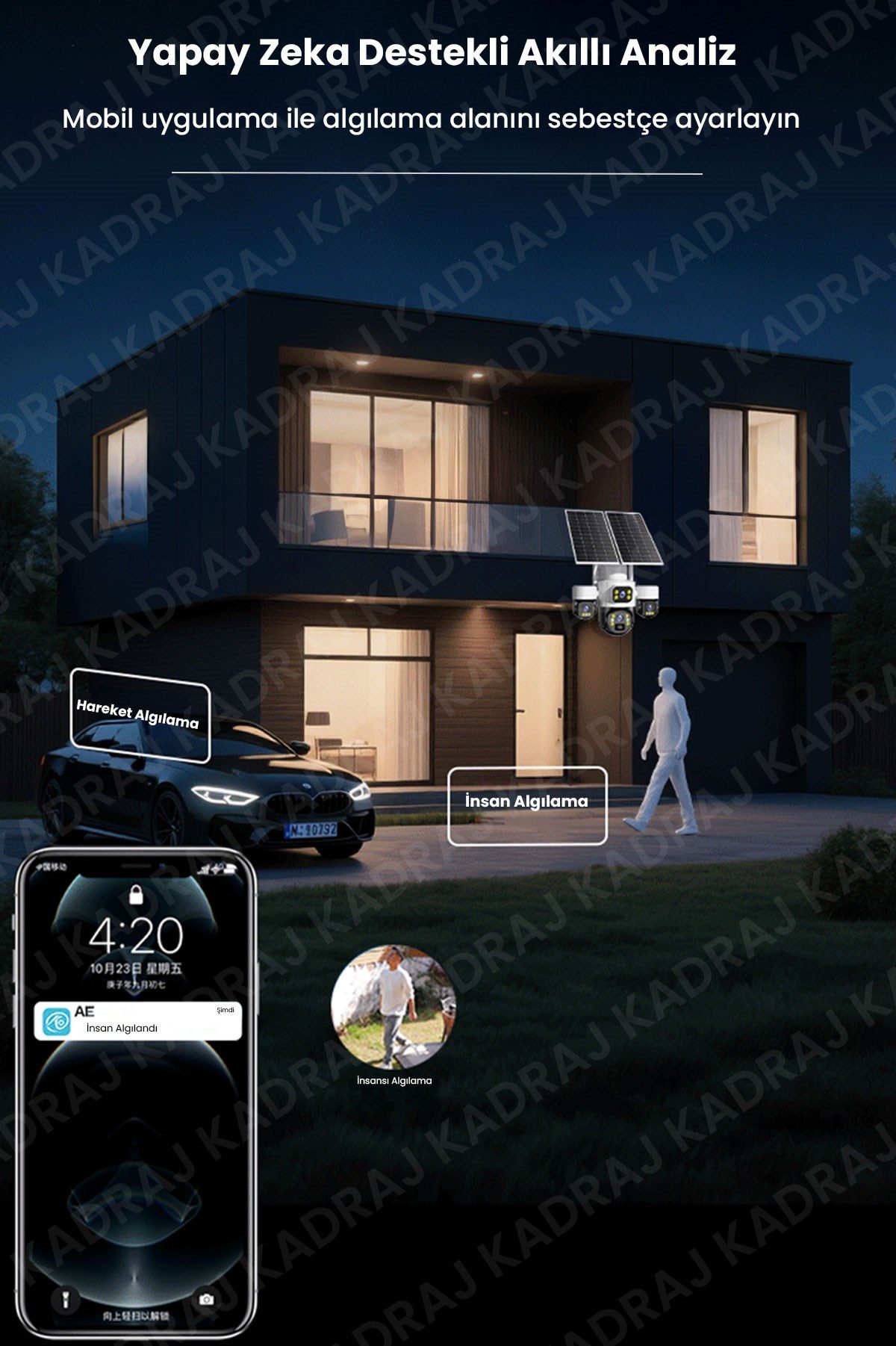 Kadraj Kadraj X34B – 4 Kameralı, 4G Sim Kartlı, 2 Solar Panel Destekli, 50GB Türk Telekom M2M Hat Hediyeli - görsel 2