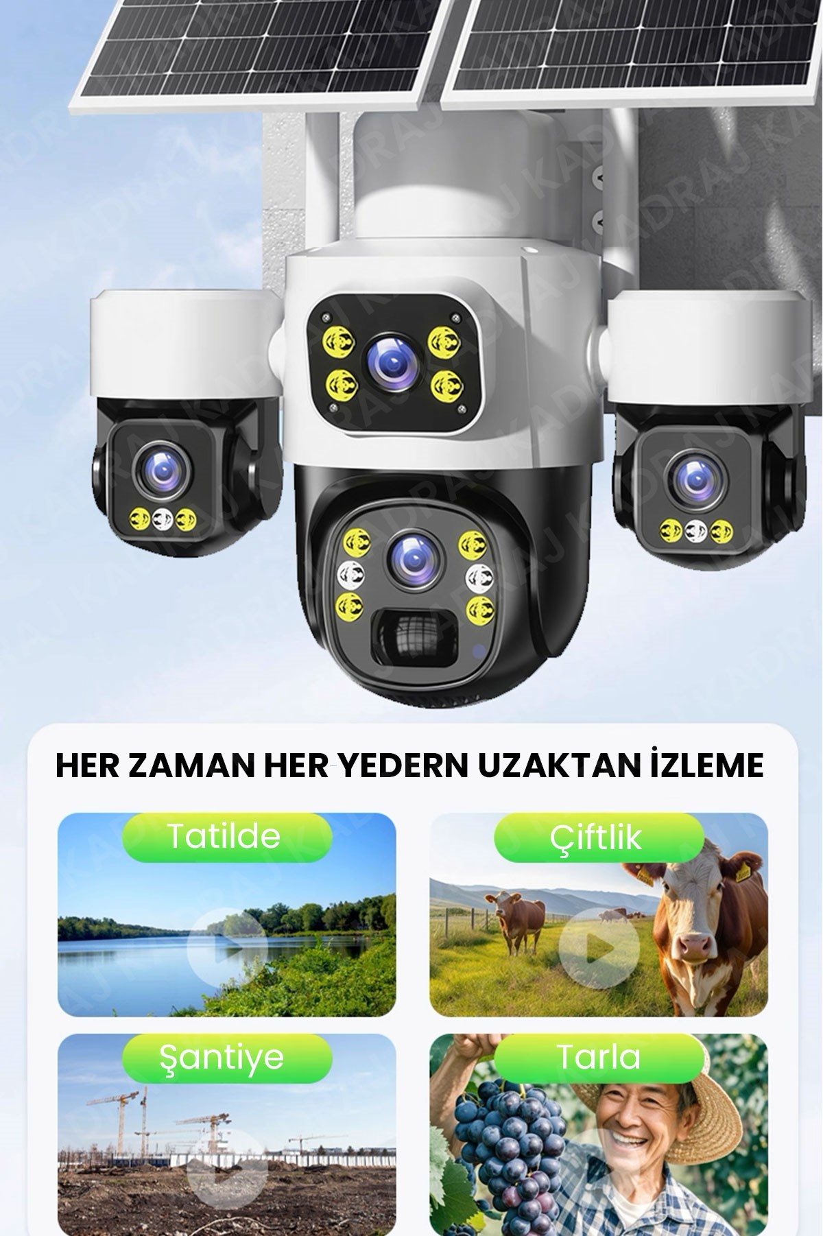 Kadraj Kadraj X34B – 4 Kameralı, 4G Sim Kartlı, 2 Solar Panel Destekli, 50GB Türk Telekom M2M Hat Hediyeli - görsel 3