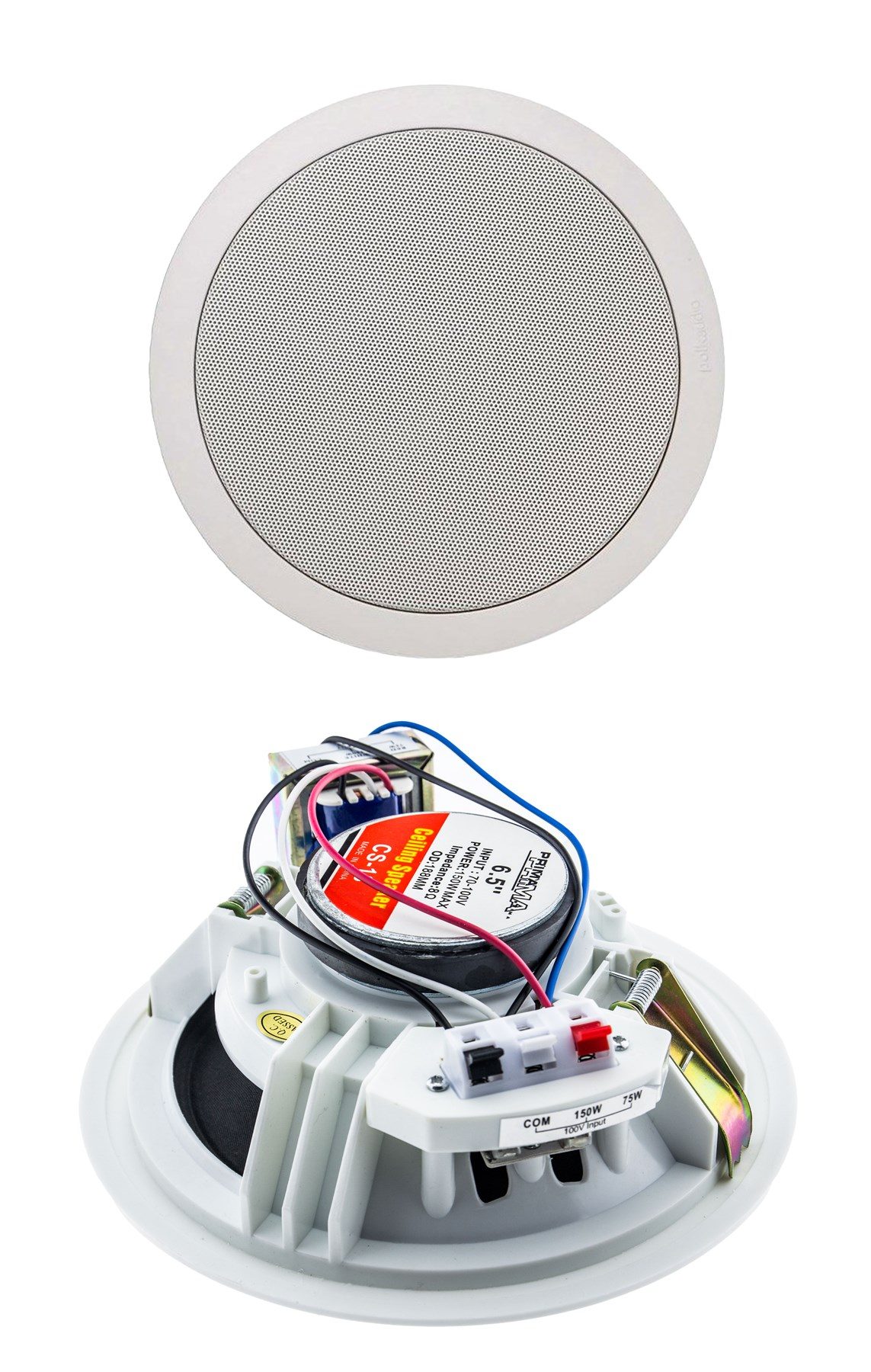 PRIMA PRIMA CS-13 Tavan Hoparlörü - 150W, 6.5 inç, 70-100V Giriş, 8 Ohm, Estetik Tasarım, Kolay Montaj