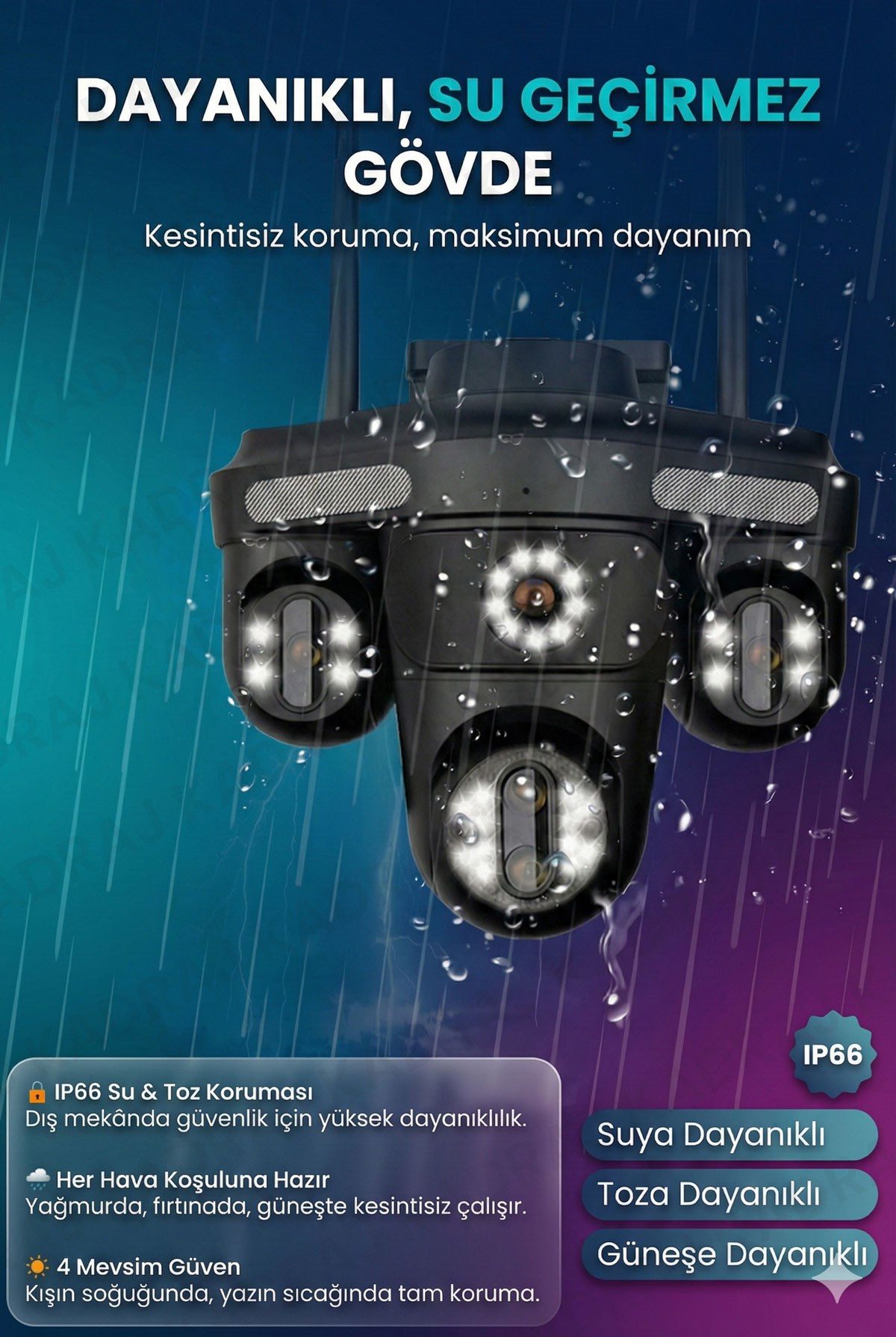 Kadraj Sim Kartlı Kamera - 4 Kamera - 240GB TURK TELEKOM Yıllık Sim Kart Dahil + 128GB SD Kart + 2 Solar Panel + 20.000mah Batarya - görsel 5