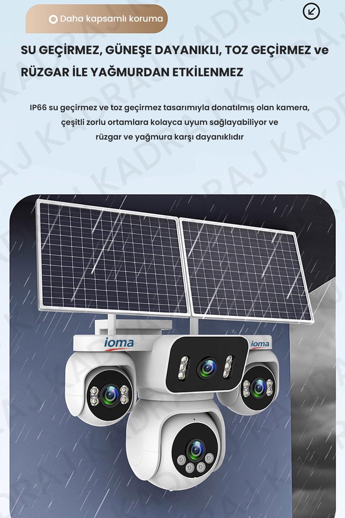 IOMA Sim Kartlı Kamera , Güneş Enerjili 4 Kameralı Solar Panelli Kamera , 20000 Mah | 2 Solar Panel | 4G | IOMA - görsel 15