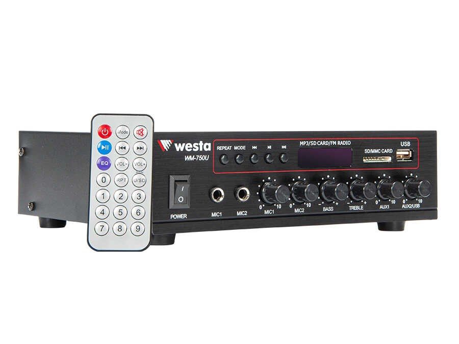 Westa Westa WM-750U Profesyonel Amfi 80W/100V - MP3, USB, Bluetooth, Mikro SD Destekli, Çok Yönlü Ses Çözümleri