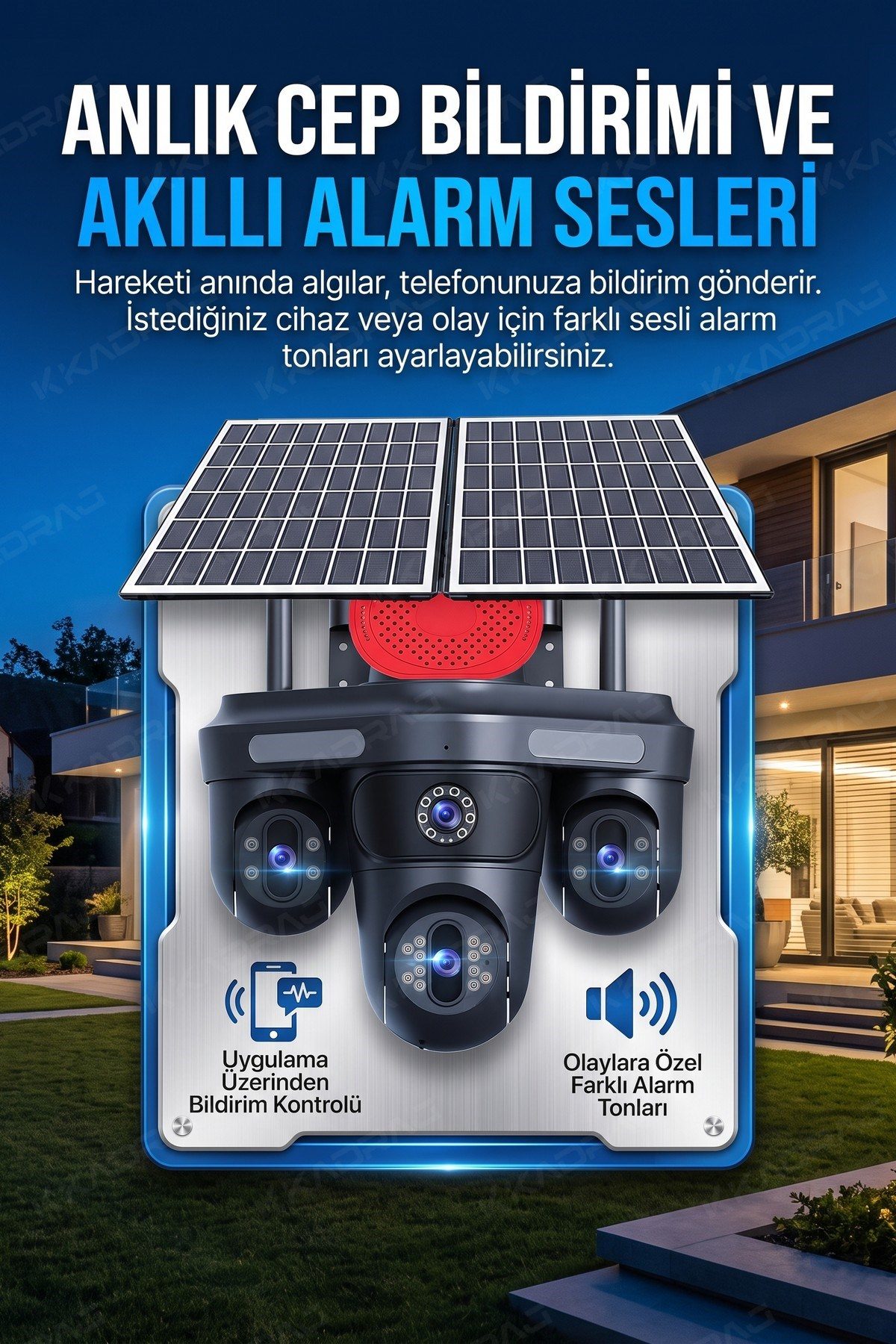Kadraj X99 4 Lens + 3 Hareketli Otomatik PZT Kamera, 4G - E-Sim Destekli, 20MP, 20.000 Mah Batarya , AI - görsel 9